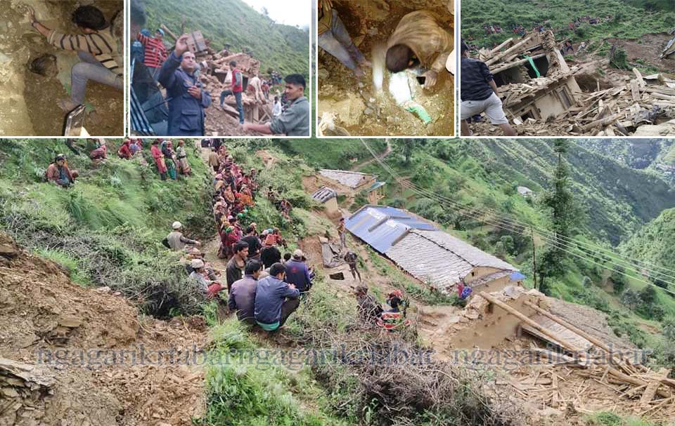 गाैमुलमा आमा–छोरीको ज्यान लिने गरि यसरी गयो पहिरो (फोटोफिचर)