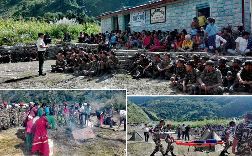 विपद् बाट जोगिन सचेतना फैलाउदै नेपाली सेना