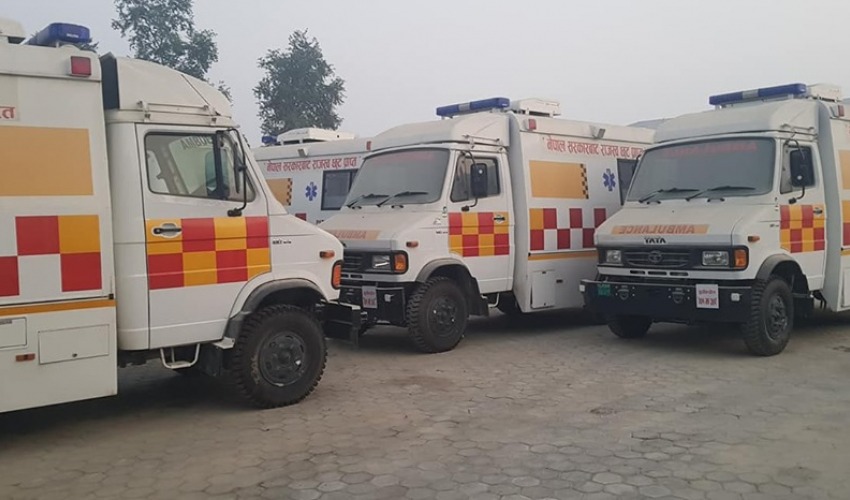 सुदूरपश्चिममा १६ अत्याधुनिक एम्बुलेन्स २० गते वितरण गरिने