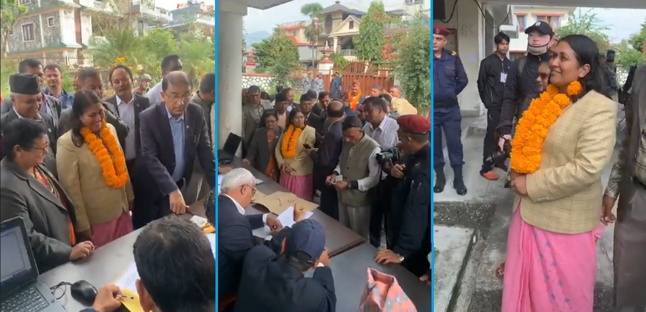 नेकपाकी उम्मेद्धार विद्या भट्टराईद्धारा मनोनयन दर्ता