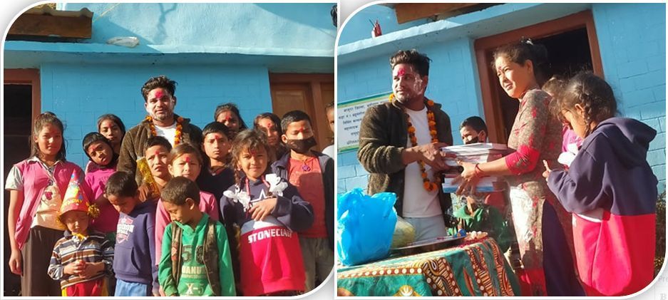 जन्म दिनमा सुनारले गरे अनाथलाई शैक्षिक सामाग्री सहयोग