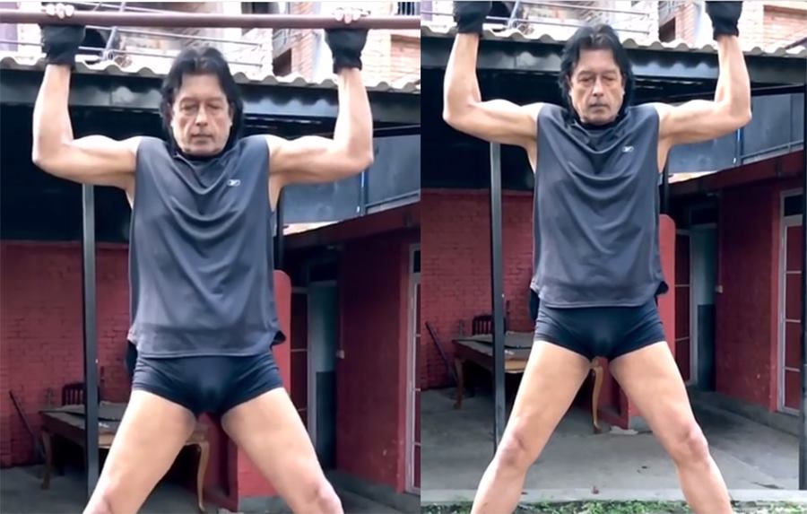 दैनिक व्यायाम गर्दै राजेश हमाल