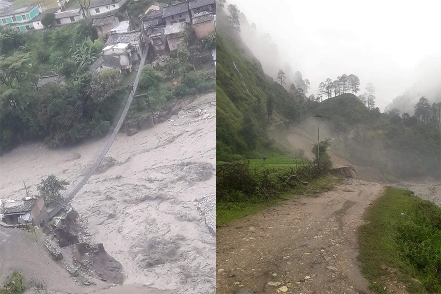भौन्यारामा बाढीले घरहरु बगायो अन्य घरहरु उच्च जोखिममा