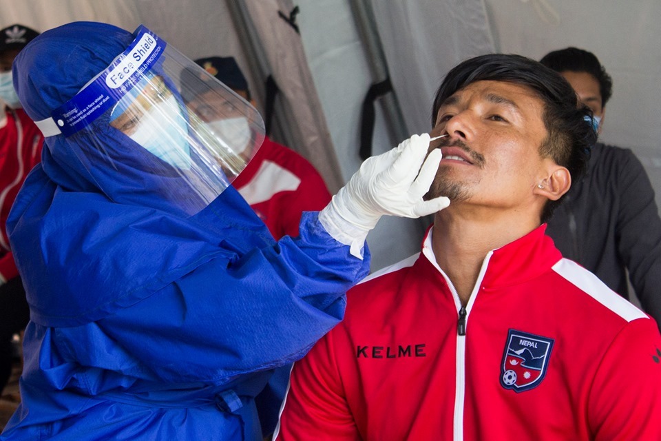 नेपाली फुटबलरको कोरोना परीक्षण सम्पन्न