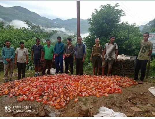 त्रिवेणीमा अबैध मदिरा बरामत गरि नस्ट गरियो