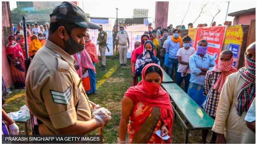 बिहार विधानसभाको लागि पहिलो चरणको मतदान जारी