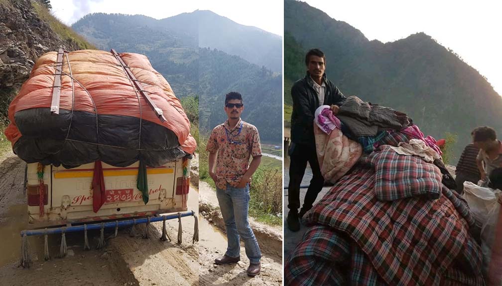 आगलागी पीडितलाई हुम्लामै पुगेर युवाहरुले दिए राहत