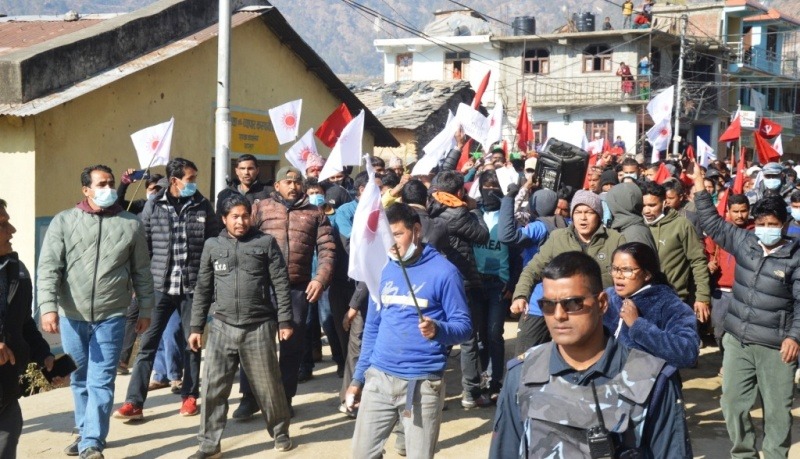 मार्तडीमा प्रचण्ड-माधव पक्षधरको प्रर्दशन (तस्वीरसहित)