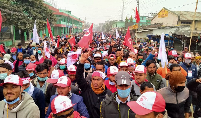 धनगढीमा भीम रावलको ‘कमान्डिङ’मा प्रचण्ड–नेपाल समूहको शक्ति प्रदर्शन