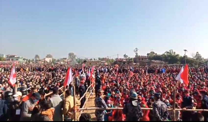 नेकपा ओली समूहको धनगढीमा जनसभा सुरु