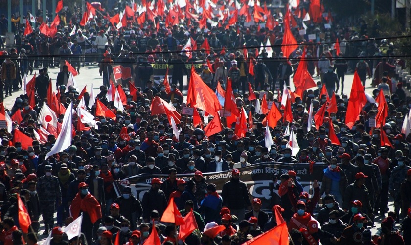 प्रचण्ड–माधव पक्षको काठमाडौँमा आज शक्ति प्रदर्शन : नौ स्थानबाट यसरी निस्कदैछ जुलुस