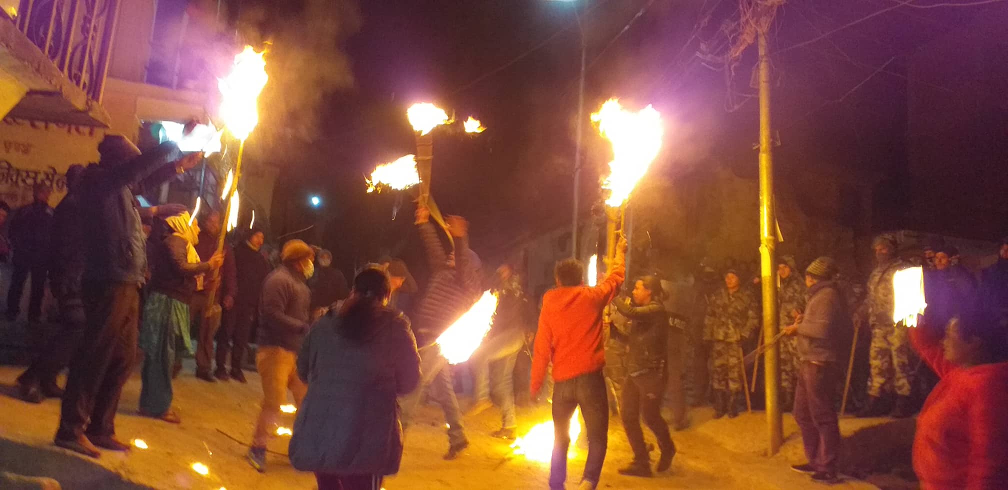 नेकपा बाजुराले निकाल्यो केपी ओलीका विरुद्ध राँके जुलुस