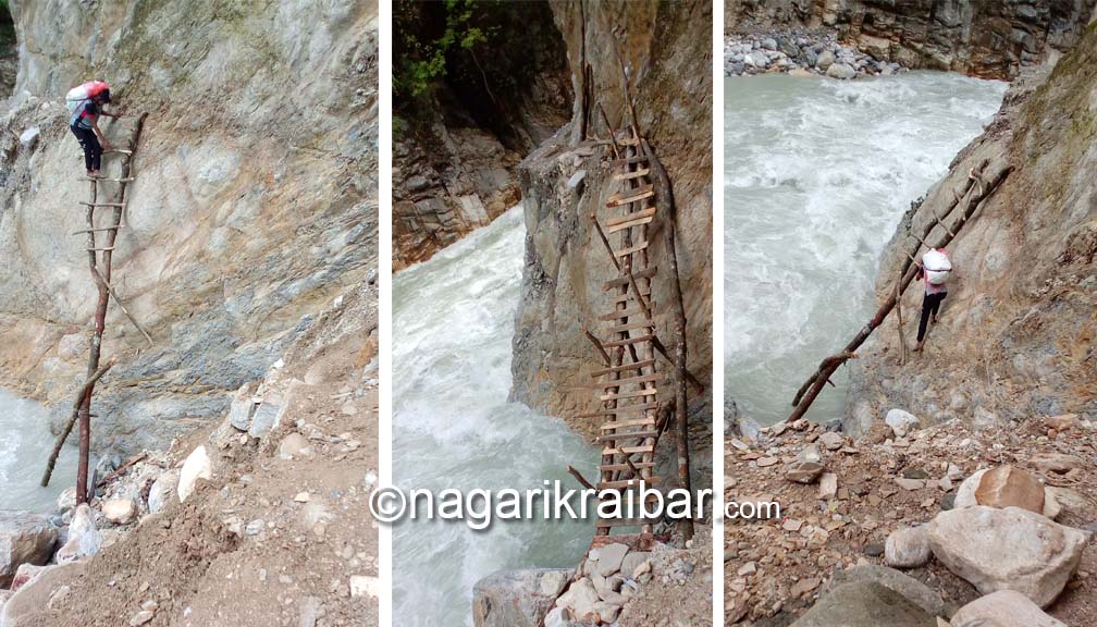 गौमुलको काल्चेभिरमा आवजाउ गर्न स्थानीयलाई सास्ती