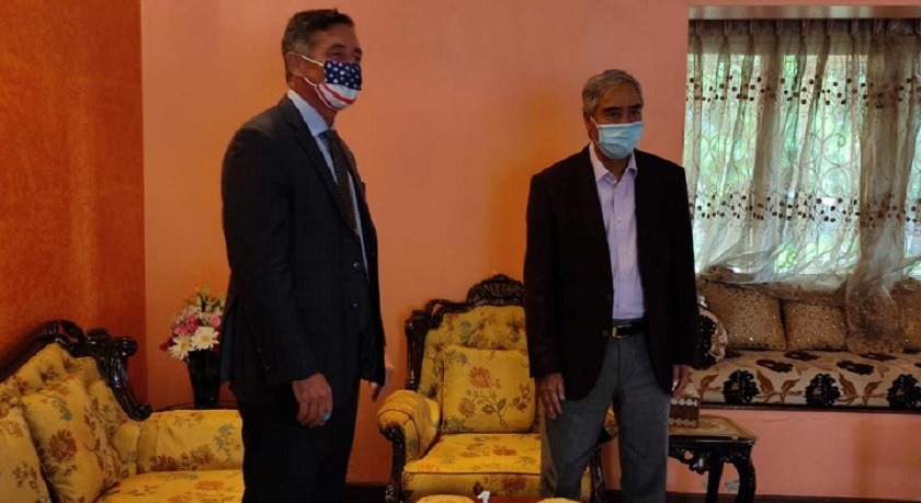 प्रधानमन्त्री देउवासँग अमेरिकी राजदूतको भेटवार्ता