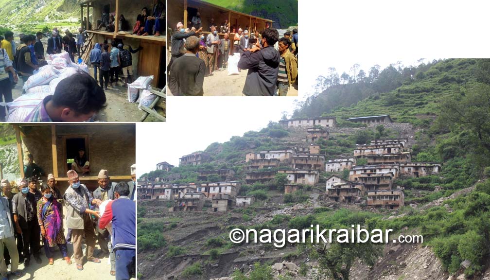 हिमालीको क्युडिका बाढीपीडितलाई राहत वितरण