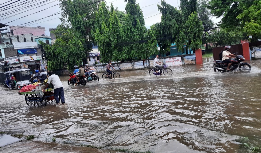 अविरल वर्षापछि धनगढीका बस्तीहरु डुबानमा