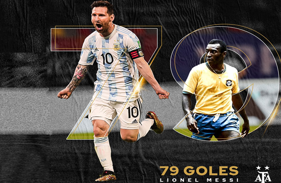 ५० वर्षपछि मेसीले तोडे पेलेको कीर्तिमान