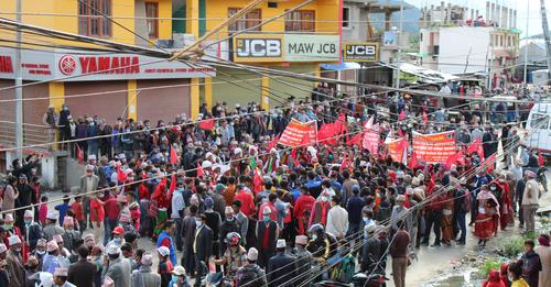 जुम्लामा नेकपा एकीकृत समाजवादीको बृहत शक्ति प्रदर्शन