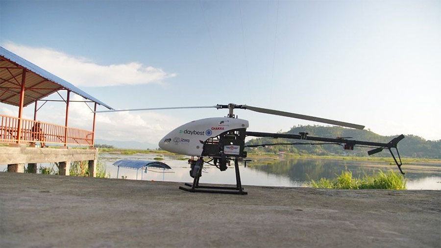 ड्रोनबाट गाउँगाउँमा खोप पुर्‍याउँदैछ भारत