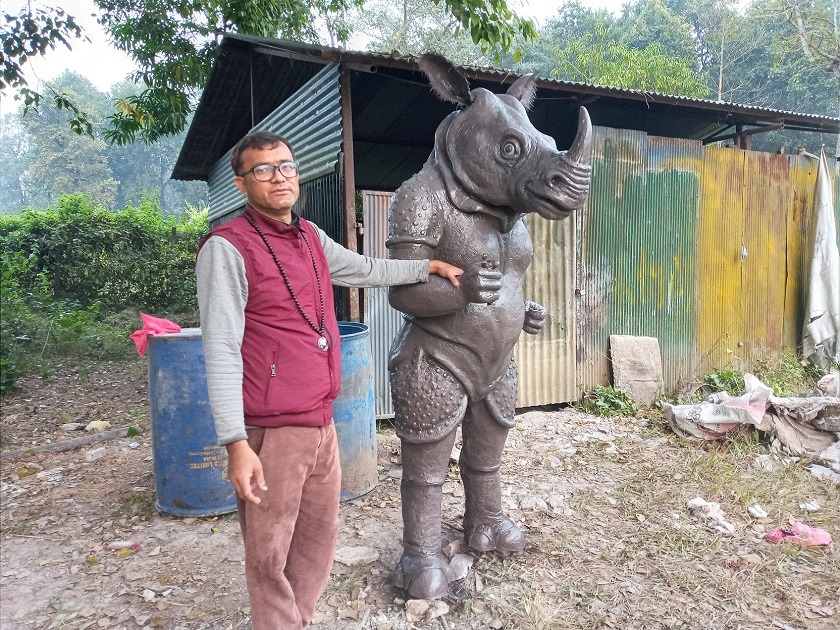 एमाले महाधिवेशन : साढे तीन लाखको गैँडाको मस्कट तयार