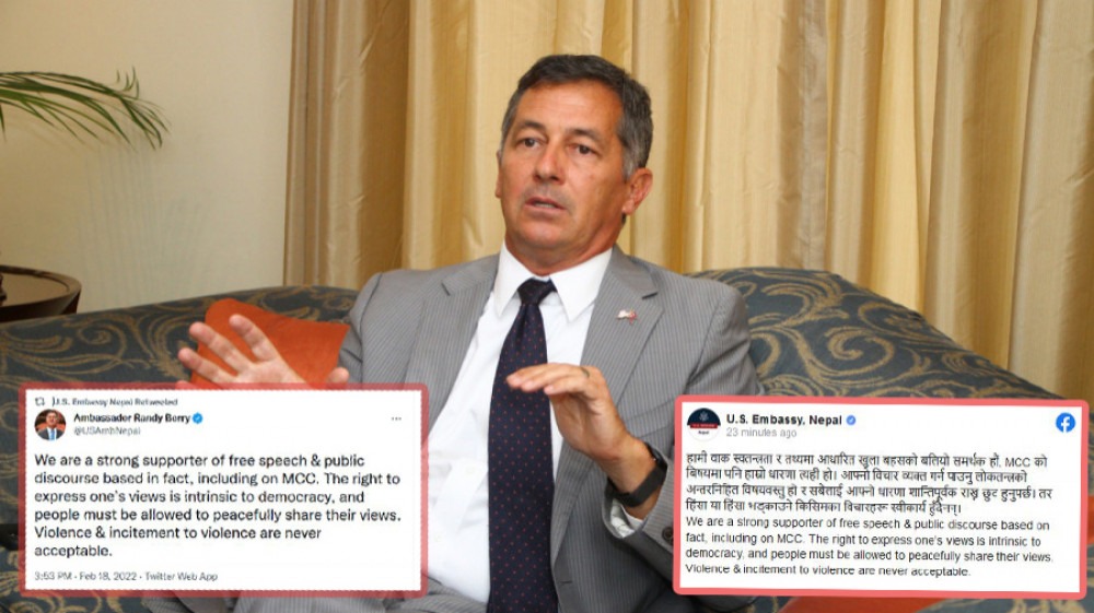 एमसीसीको विषयमा हिंसा भड्काउने विचार स्वीकार्य हुँदैन: अमेरिकी राजदूत