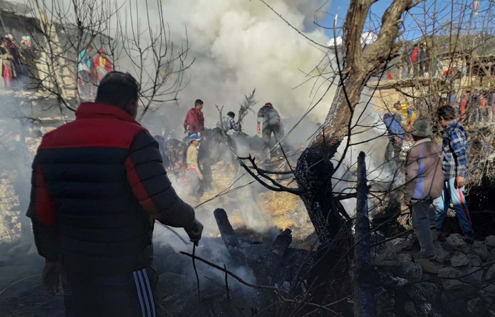 हुम्लाको सिमकोटमा आगलागी