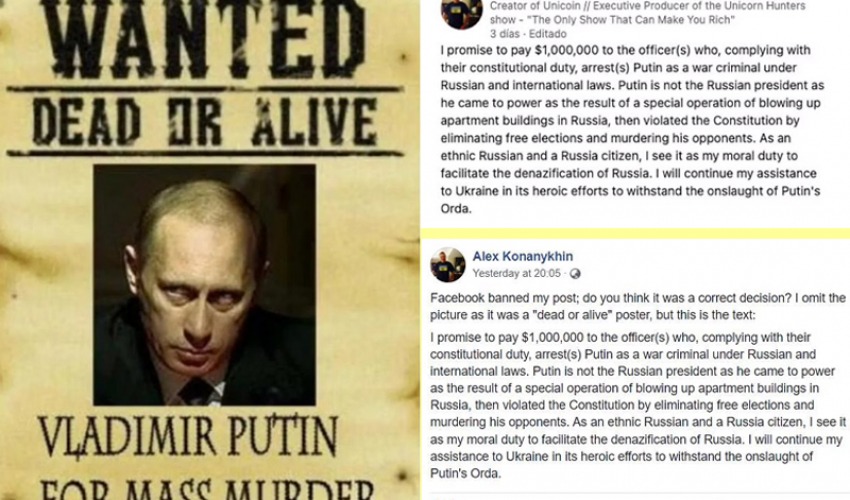 पुटिनको टाउको ल्याउनेलाई १० लाख डलर इनाम