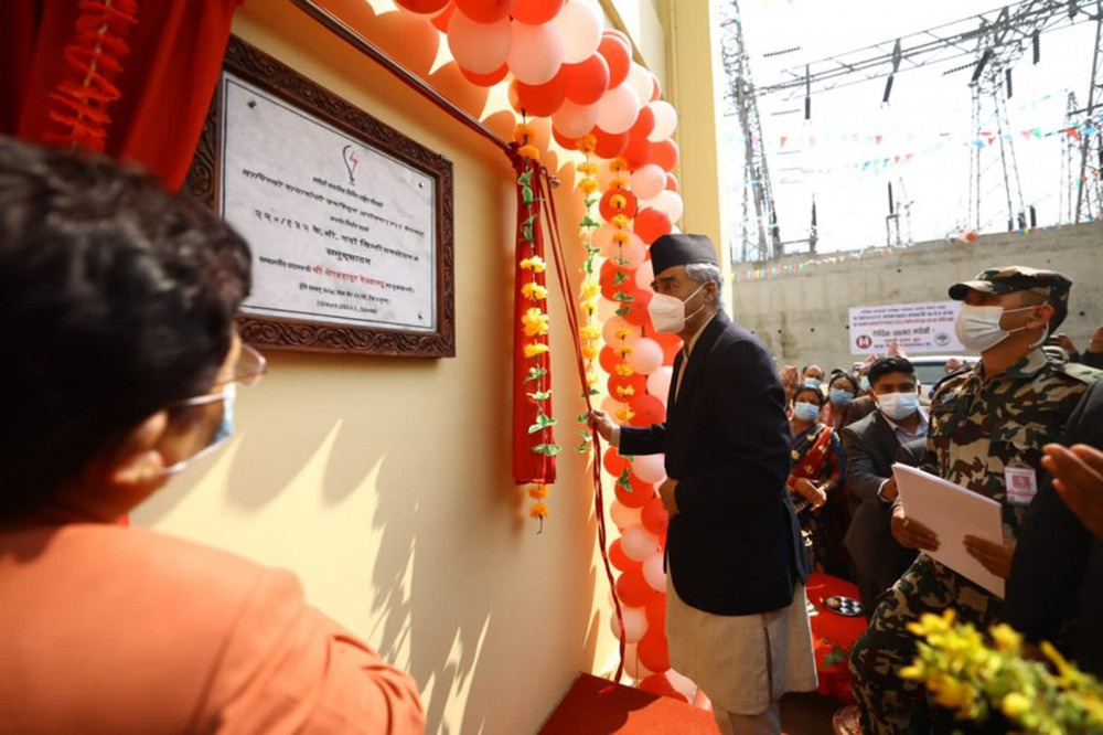 प्रधानमन्त्री देउवाले गरे नयाँ खिम्ती सबस्टेसन उद्घाटन