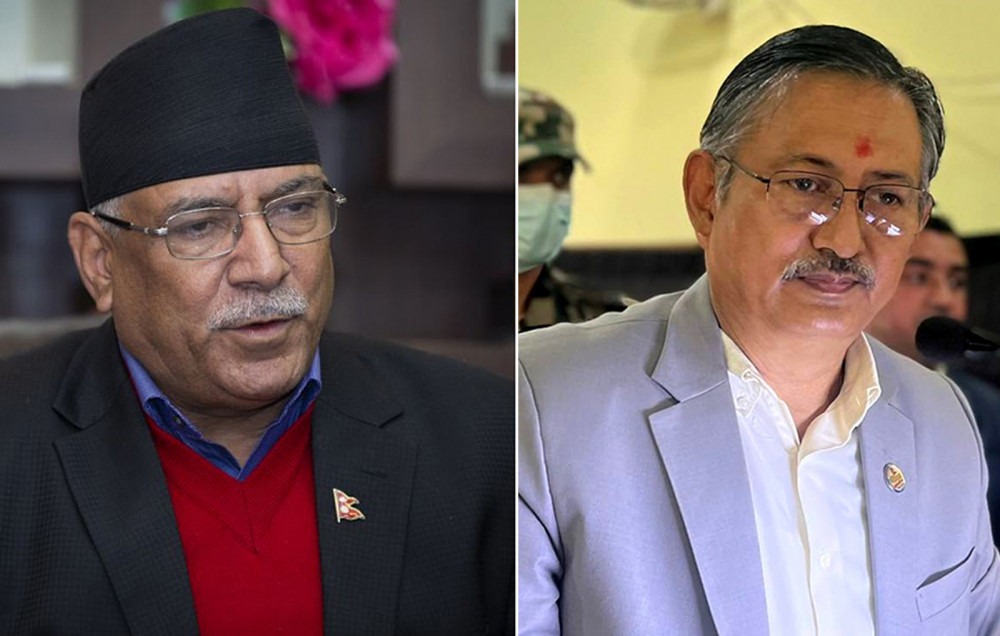 गृहमन्त्री खाँण र माओवादी अध्यक्ष दाहालबीच भेटवार्ता