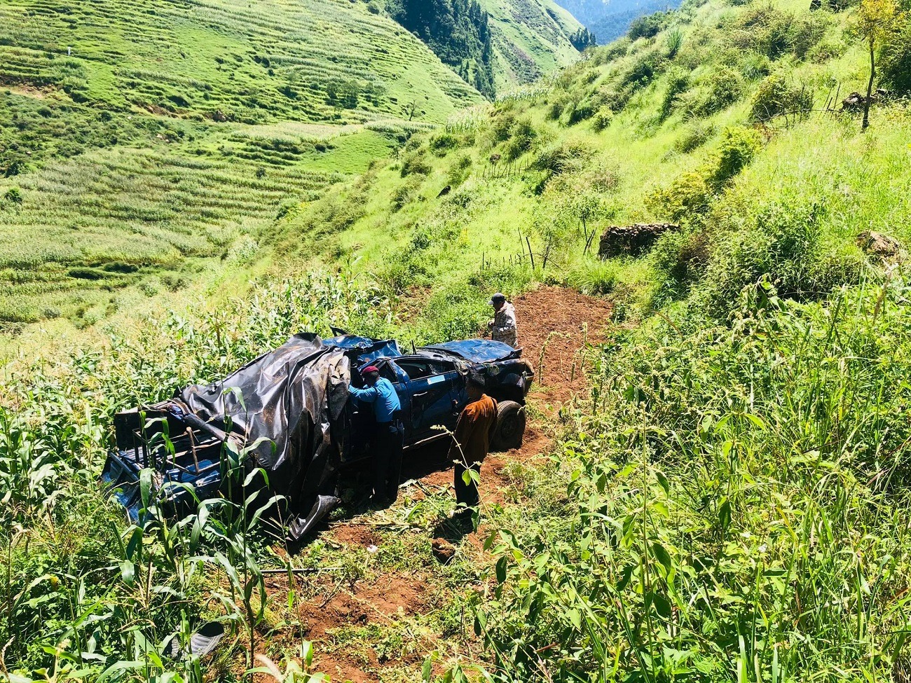 रुकुम पूर्वमा प्रहरीको गाडी दुर्घटनामा १ जनाको मृत्यु