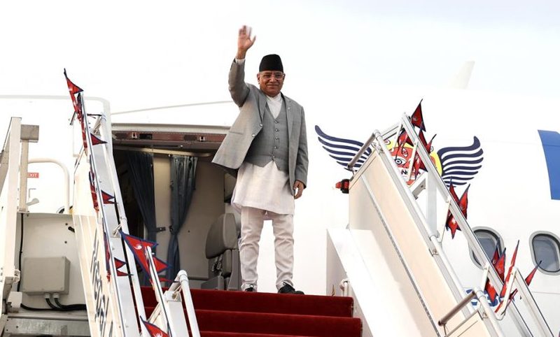 चीन भ्रमणपछि स्वदेश फर्किए प्रधानमन्त्री प्रचण्ड