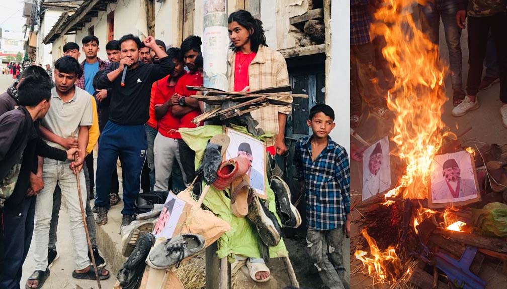 अनेरास्ववियुले लगायो राष्ट्रपति र प्रधानमन्त्रीको फोटोमा जत्ताको माला