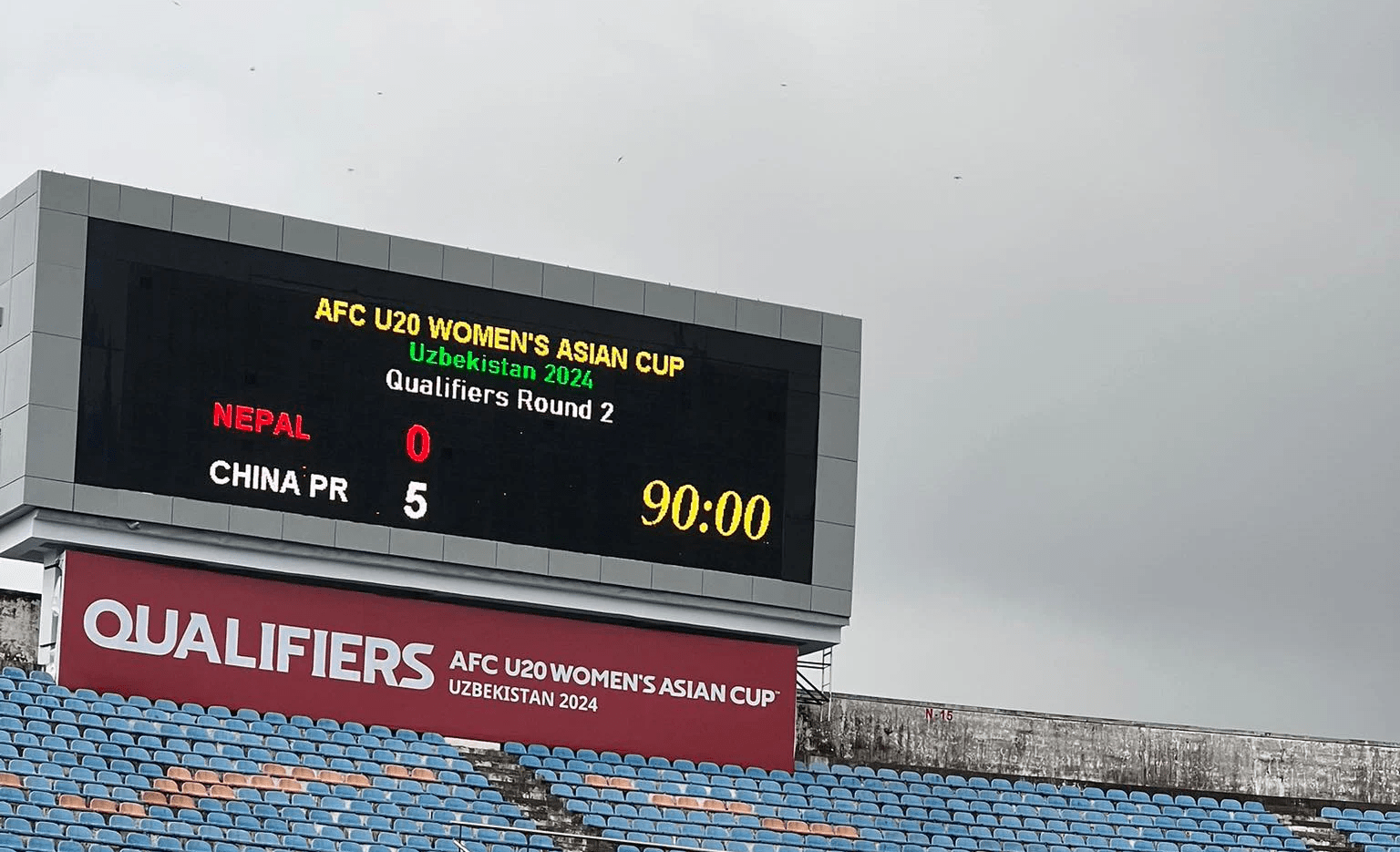 यु–२० महिला एसियन कपमा नेपाल चीनसँग पराजित