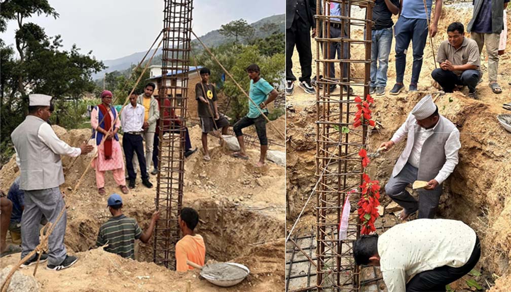 बुढीगंगामा मदन भण्डारी सामुदायिक पुस्तकालय भवन बन्दै