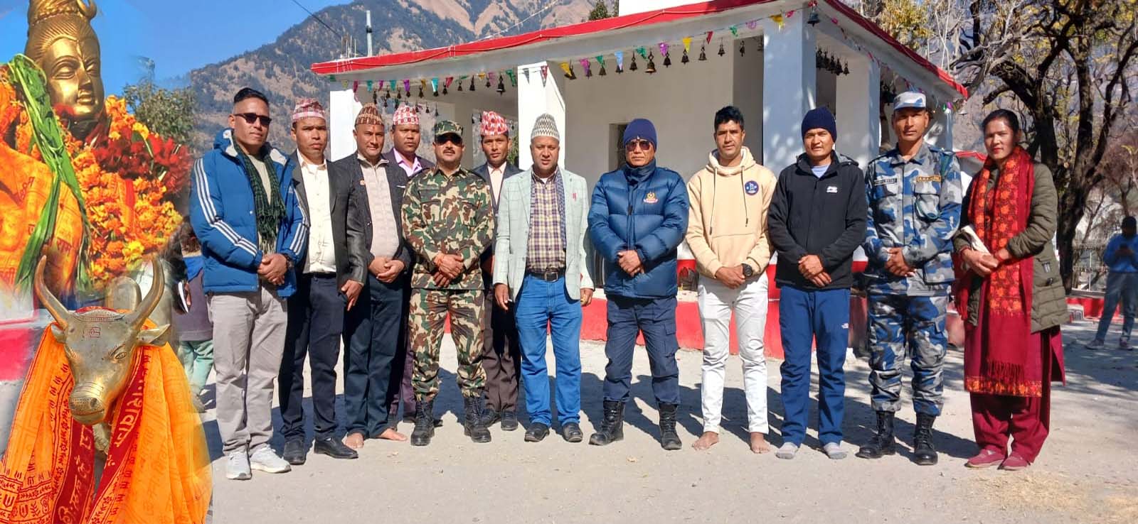 बाजुराका स्थानीय सेनाले चढाए मालिका मन्दिरमा शिवजीको मुर्ति